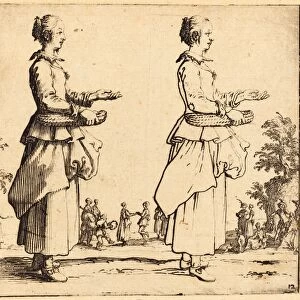 Jacques Callot (French, 1592 - 1635), Peasant Woman with Basket, in Profile, Facing