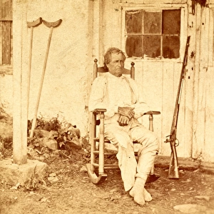 John L. Burns, the old hero of Gettysburgh (i. e. Gettysburg), recovering from his wounds