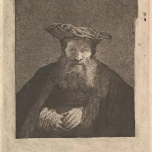 Old Man Beard Flat Cap Rembrandt 1765 Etching