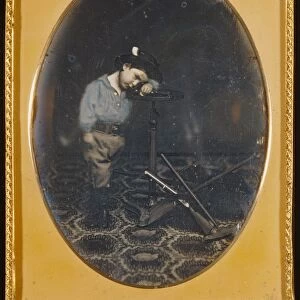Portrait of a Boy with Gold-Mining Toys