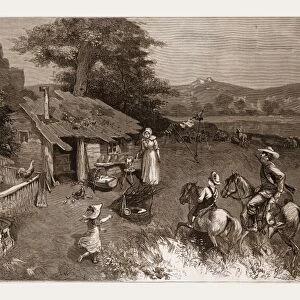 The Settlers First home in the Far West, Drawn by W