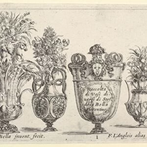 Seven vases vase middle decorated face Medusa