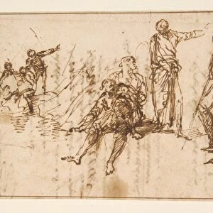 Two Standing Soldiers Six Figures 1615-73 Pen