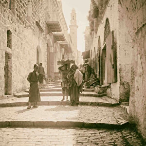 Various views Jerusalem Street steps 1900 Israel