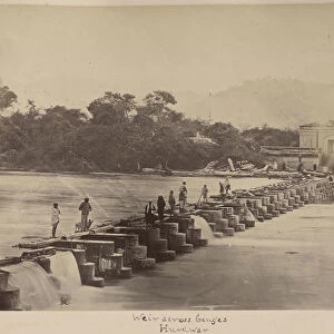 Weir across Ganges Hurdwar Haridwar India 1881