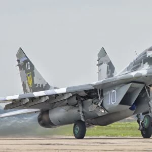 Ukrainian Air Force MiG-29 taking off for a training mission