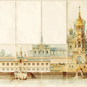 Architectural study for a Russian monastery