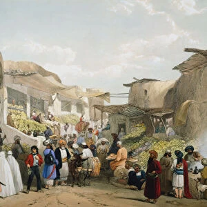 Bazaar at Kabul during the fruit season, First Anglo-Afghan War, 1838-1842. Artist: James Atkinson