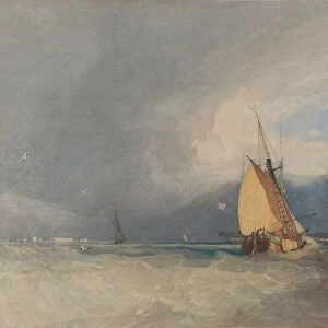 Boats off the Coast, Storm Approaching, 1830. Creator: John Sell Cotman
