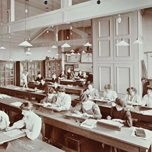 Book illustration class, Camberwell School of Arts and Crafts, Southwark, London, 1907