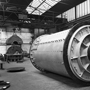 A British Reema ball mill prior to installation, Sheffield, South Yorkshire, 1963
