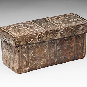 Carved Box Incised with Figures, Birds, and Textile Patterns, A. D. 1000 / 1532