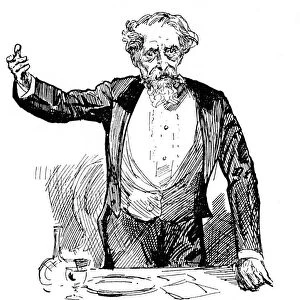 Charles Dickens giving an after-dinner speech, c1860s