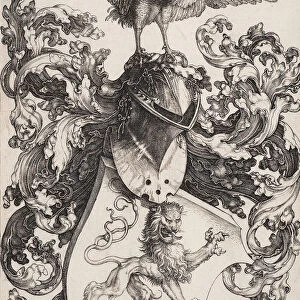 Coat of Arms with a Lion and a Cock. Artist: Durer, Albrecht (1471-1528)