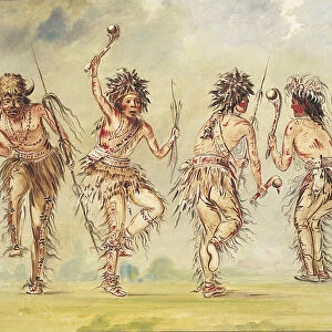 Four Dancers, 1843-1844. Creator: George Catlin