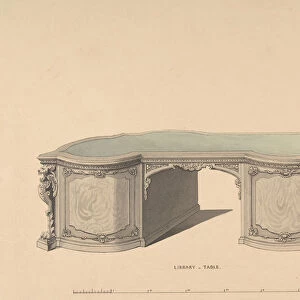Design for Library Table, 1835-1900. Creator: Robert William Hume