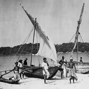 Fishing boats, Trincomalee, Ceylon, 1945