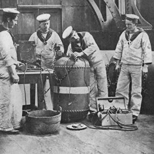 Fitting up an Electric Contact Mine, 1914