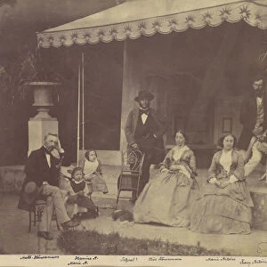 [Group Portrait of the Antoine and Housermann Families], 1850s-60s. Creator: Franz Antoine
