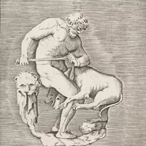 Hercules and Cerberus, published ca. 1599-1622. published ca. 1599-1622. Creator: Anon