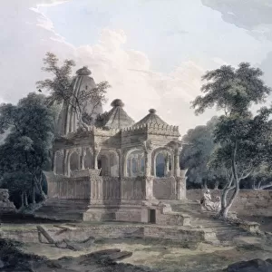Hindu Temple in the Fort of the Rohtas, Bihar, India, c1790. Creator: Thomas Daniell