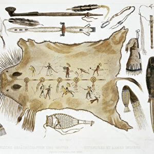 Indian Utensils and Arms, 1843. Artist: A Zschokke