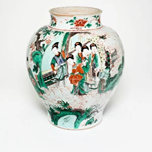 Jar with Figural Scenes and Poem Describing the Osmanthus and Moon, Qing dynasty, 1646