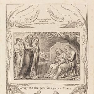 Job Accepting Charity, 1825. Creator: William Blake