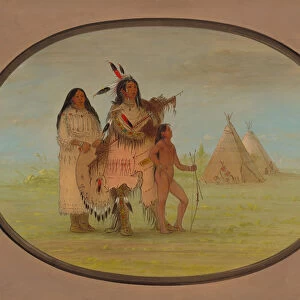 A K nisteneux Warrior and Family, 1861 / 1869. Creator: George Catlin