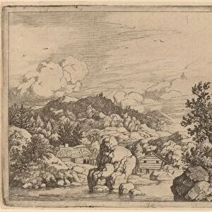 Large Rock Projecting from a River, probably c. 1645 / 1656. Creator: Allart van Everdingen