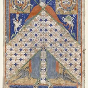 Leaf from Gratians Decretum: Table of Consanguinity, c. 1270-1300. Creator: Unknown