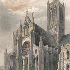 Lincoln Cathedral - View of South Transept & Central Tower, 1836. Artist: Benjamin Winkles
