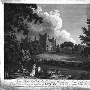 Lumley Castle, County Durham, c1779. Artists: William Byrne, Samuel Middiman