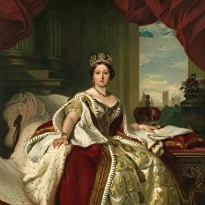 Her Majesty The Queen in Her Robes of State, 1859, (c1897). Artist: Eyre & Spottiswoode