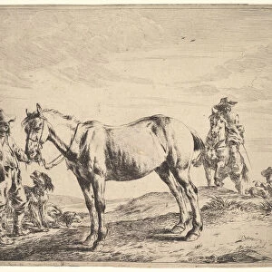 Man Holding a Horse by the Bridle. Creator: Dirck Stoop