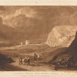 Martello Towers near Bexhill, Sussex, published 1811. Creator: JMW Turner
