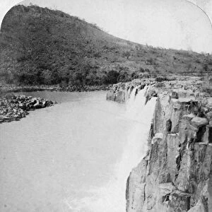 Middle Falls of the Tugela River from a Boer laager, near Colenso, South Africa, 2nd Boer War, 1901. Artist: Underwood & Underwood