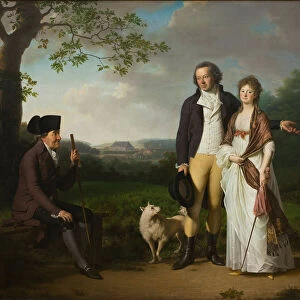 Niels Ryberg with his Son Johan Christian and his Daughter-in-Law Engelke, nee Falbe, 1797. Artist: Juel, Jens (1745-1802)