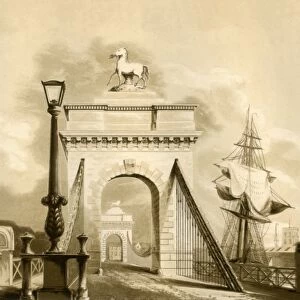 Norfolk Bridge, New Shoreham, 1835. Creator: George Baxter