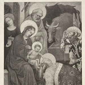 Old Italian Masters: The Adoration of the Magi, 1887. Creator: Timothy Cole (American, 1852-1931)