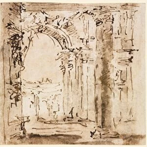Pair of Drawings: Sketch of the Labyrinth of the Villa Pisani and Piazza San Marco