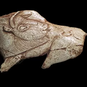Paleolithic carving of a bison
