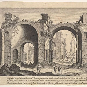 Plate 19: view of the Baths of Caracalla, indicating with inscribed letter A the places