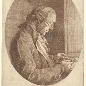 Portrait of an Artist Sketching a Portrait Miniature, 1799