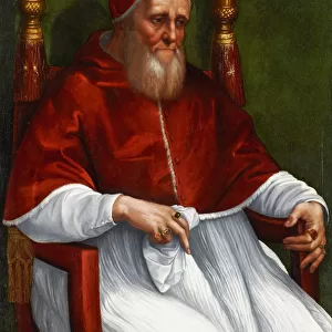 Portrait of Pope Julius II. Artist: Raphael (1483-1520)