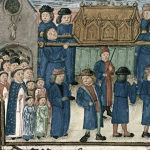 Procession of the relics of Saint Nicholas. From "Livre de la confré