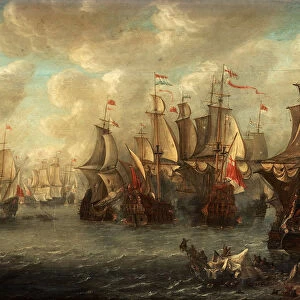 The Raid on the Medway, 1667. Artist: Soest, Pieter Cornelisz van (ca. 1600 / 20-1667)