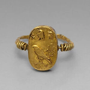 Ring Depicting Isis and Horus, Egypt, Ptolemaic Period (332-30 BCE). Creator: Unknown