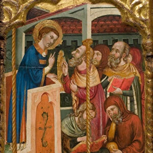 Saint Stephens Dispute with the Jews, ca 1350. Artist: Ferrer and Arnau Bassa, (Circle) (active 1340-1360)