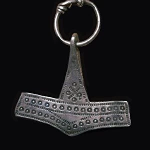 Silver Viking Thors Hammer amulet, 9th century